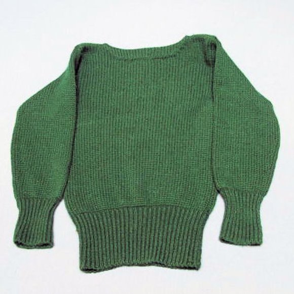 HANSON ALL WOOL KNIT SWEATER, HEAVY CHUNKY HAND KNIT, CREW NECK ,  SMALL - Picture 2 of 3